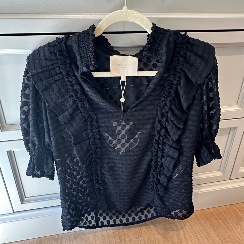 Coolrated Miami Black Textured Women's Top
